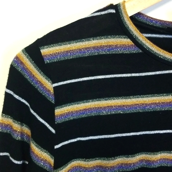 Topshop Glitter Stripe Top - Picture 4 of 6